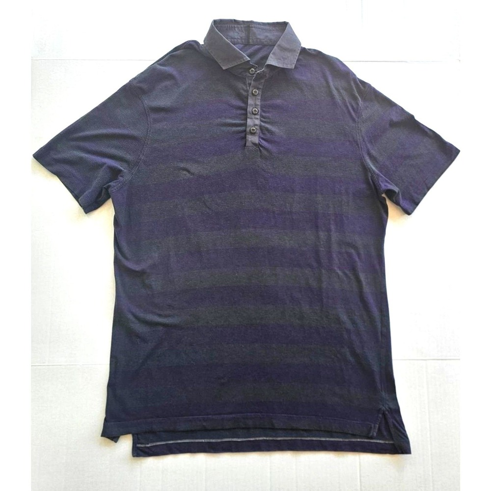 Lululemon Men's XXL Polo Shirt Purple Stripe Performance Golf Shirt